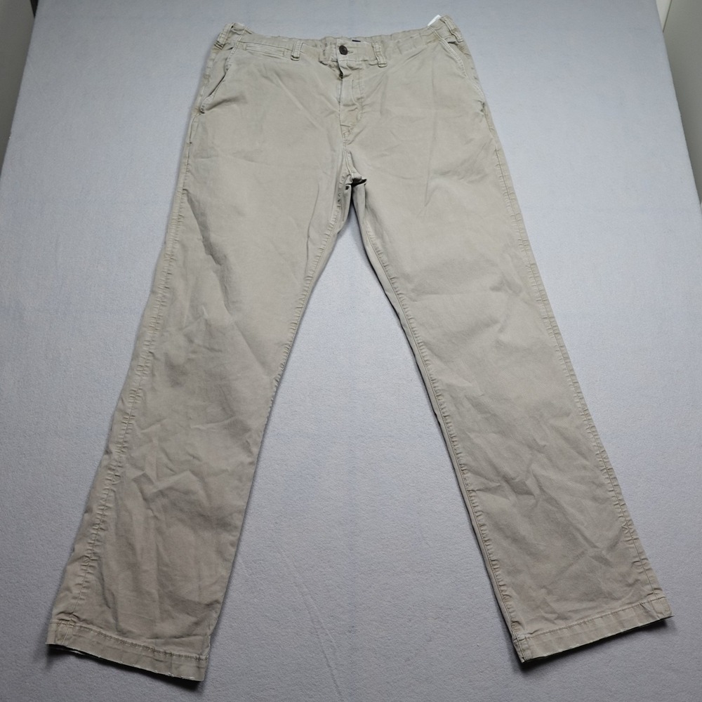 American Eagle Pants Mens 36x34 Beige Chino Straight Stretch Flex Casual Pockets